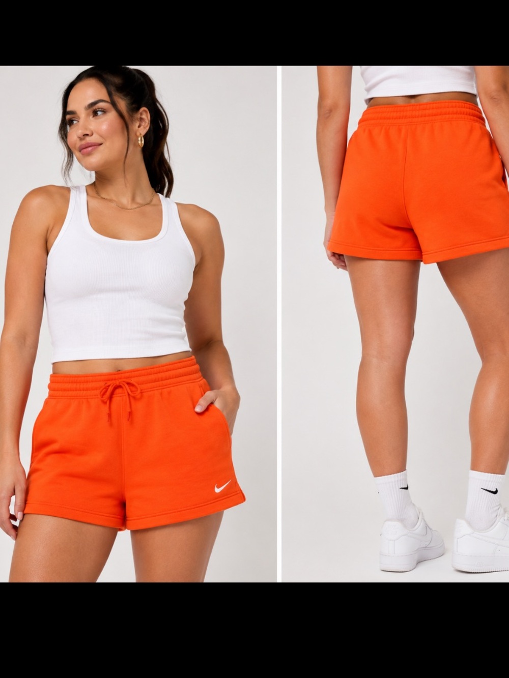 #158 NWT Nike Sportswear Club Fleece Shorts Bright Orange XL 4" Mid Rise - Picture 1 of 3